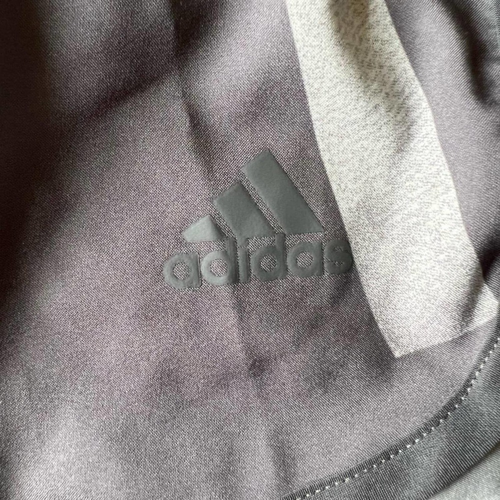 Adidas athletic shorts, black, gray and white with built-in liner - Picture 2 of 8